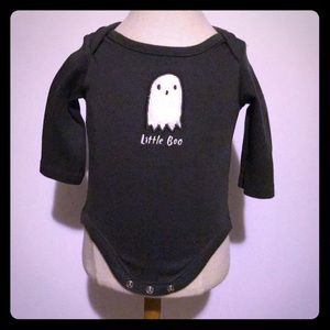 Little boo ghost n/b long sleeve black onesie